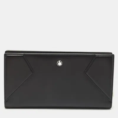 Pre-owned Montblanc Black Leather Meisterstuck Mini Pochette