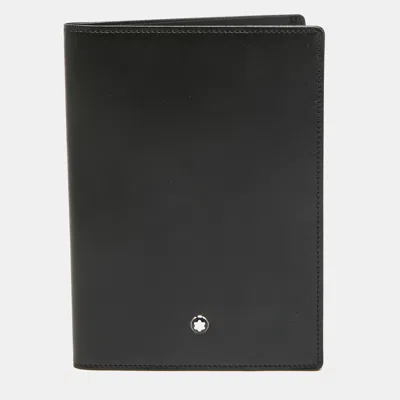 Pre-owned Montblanc Black Leather Meisterstuck Passport Holder