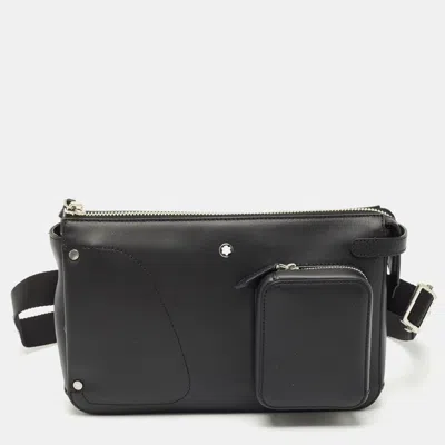 Pre-owned Montblanc Black Leather Meisterstuck Selection Soft Belt Bag