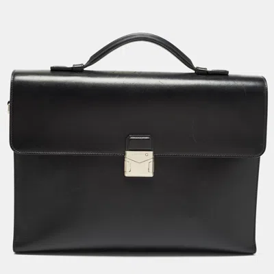 Pre-owned Montblanc Black Leather Meisterstück Urban Briefcase
