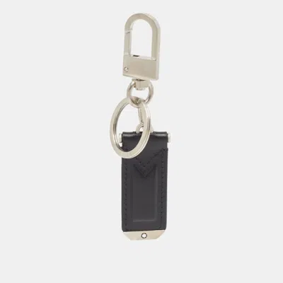 Pre-owned Montblanc Black Leather Meisterstuck Urban Key Fob