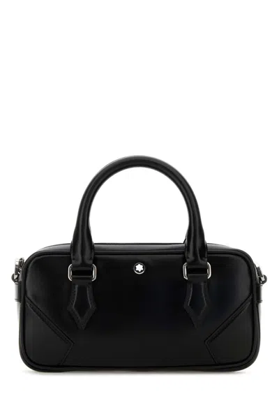 MONTBLANC MONTBLANC BLACK LEATHER MINI BOWLING HANDBAG