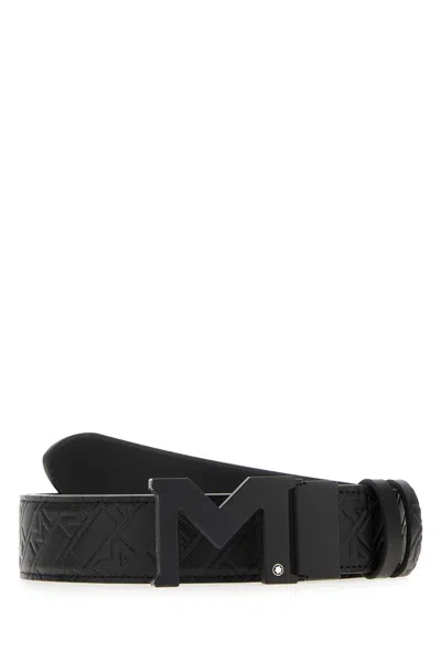 MONTBLANC BLACK LEATHER REVERSIBLE BELT