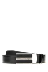Montblanc Black Leather Reversible Belt In Black
