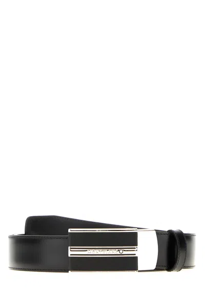 Montblanc Black Leather Reversible Belt