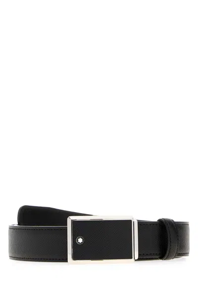 MONTBLANC BLACK LEATHER REVERSIBLE BELT