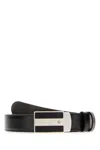 Montblanc Black Leather Reversible Belt In Black