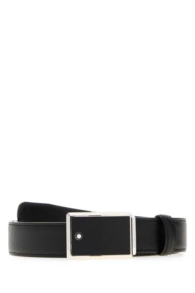 Montblanc Black Leather Reversible Belt