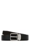 Montblanc Leather Reversible Belt Adjustable Length In Black