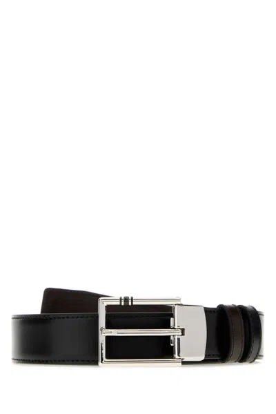 Montblanc Black Leather Reversible Belt