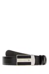 Montblanc Black Leather Reversible Belt In Black