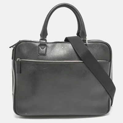 Pre-owned Montblanc Black Leather Sartorial Document Briefcase