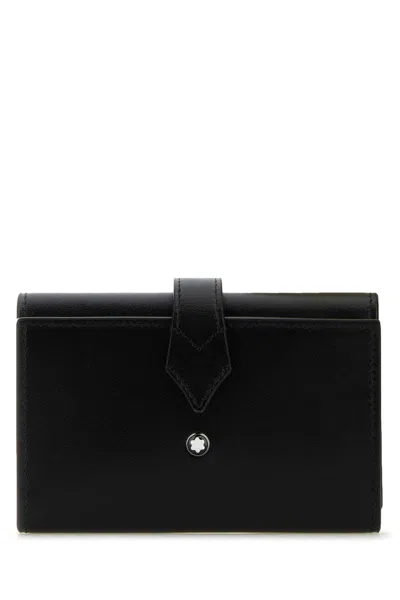 Montblanc Black Leather Wallet In 000