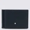 Montblanc Black Leather Wallet In Blue