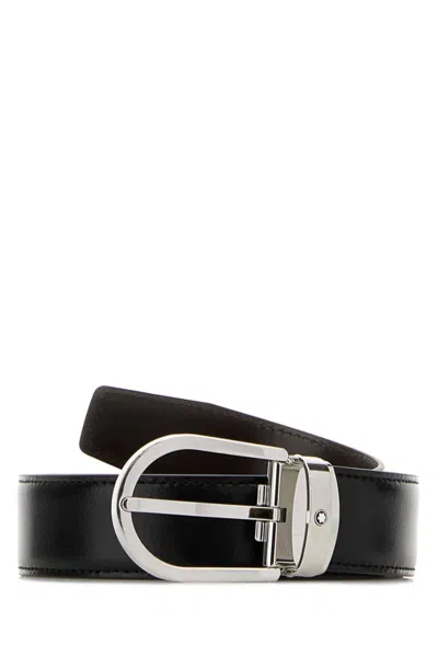 Montblanc Black Logo Cut To Size Reversible Belt