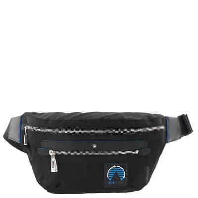 Pre-owned Montblanc Black Nylon Blue Spirit Belt Bag 129078