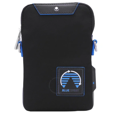 Montblanc Black Polyamide Blue Spirit Mini Envelope Crossbody Bag
