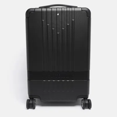 Pre-owned Montblanc Black Polycarbonate Cabin Compact Trolley 55cm