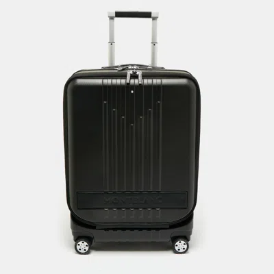 Pre-owned Montblanc Black Polycarbonate Front Pocket Cabin Trolley