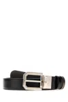 Montblanc Adjustable Reversible Leather Belt With Metal Buckle In Black