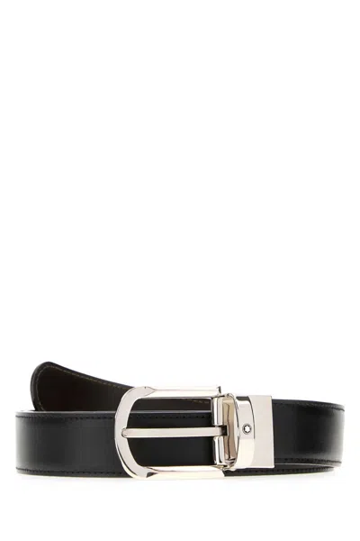 MONTBLANC BLACK REVERSIBLE BUCKLE BELT