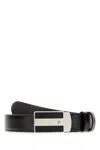 Montblanc Black Leather Reversible Belt In Black