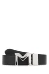 Montblanc Adjustable Length Reversible Leather Belt In Black