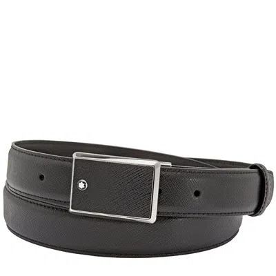 Montblanc Black Saffiano Leather Belt 114421