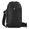 Montblanc Black Sartorial Leather Sling Bag In Black