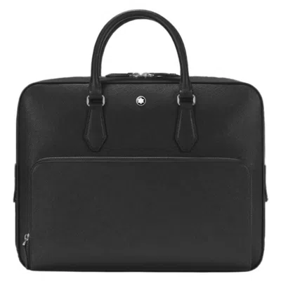 Montblanc Sartorial Medium Leather Briefcase Document Case In Black
