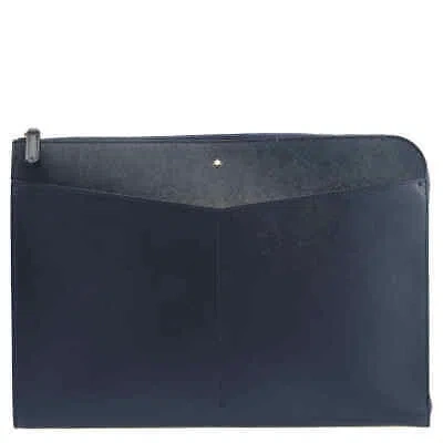 Pre-owned Montblanc Blue Calfskin Leather Sartorial Portfolio 128558