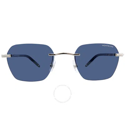 Montblanc Blue Geometric Men's Sunglasses Mb0270s 003 51