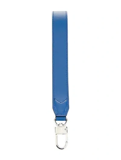 Pre-owned Montblanc Blue Leather Bag Wrist Strap W/tags