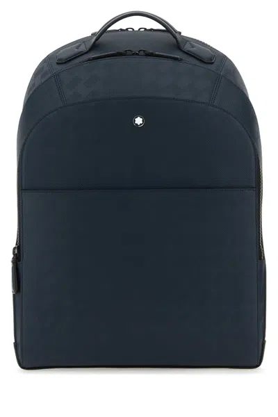 Montblanc Blue Leather Extreme 3.0 Backpack In Inkblue