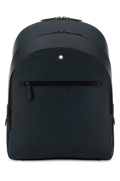 MONTBLANC ZAINO MEDIO IN PELLE BLU UOMO