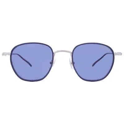 Pre-owned Montblanc Blue Square Men's Sunglasses Mb0160s 009 49 Mb0160s 009 49