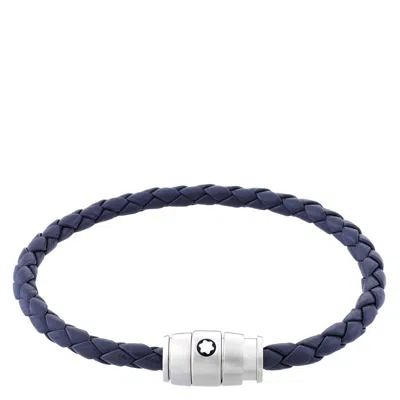 Montblanc Blue Woven Leather Bracelet