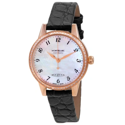 Montblanc Boheme Automatic Diamond Mother Of Pearl Dial Ladies Watch 116501 In Black