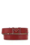 Montblanc Red Leather Bracelet In Red