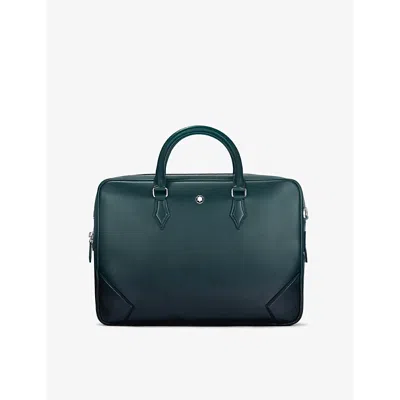 Montblanc Mens British Green Meisterstück Leather Top-handle Leather Briefcase