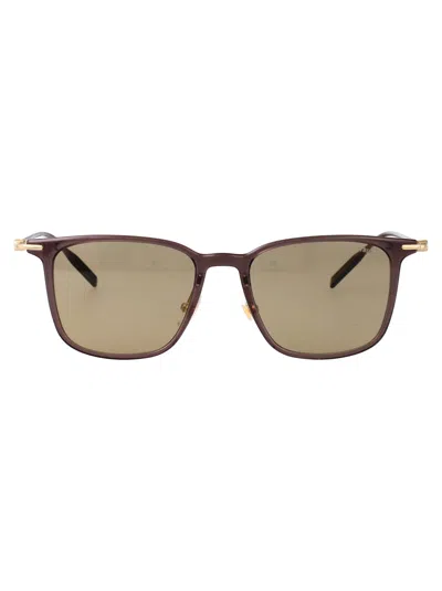 Montblanc Brown-gold-brown Injection Sunglasses