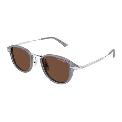 Montblanc Brown Metal Sunglasses