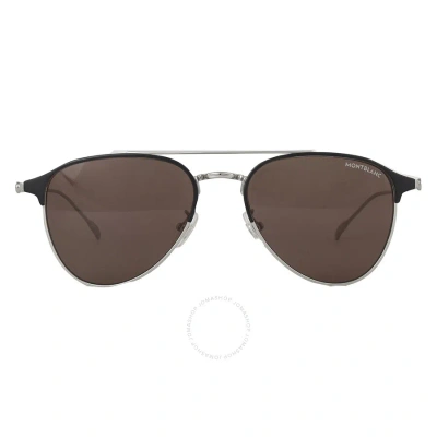 Montblanc Brown Square Men's Sunglasses Mb0190s 003 55