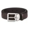 Montblanc Brushed Brown 30 Mm Leather Belt In Brown