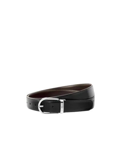 Montblanc Buckle-fastening Leather Belt In Black