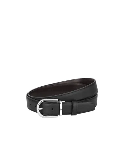 MONTBLANC BUCKLED LEATHER BELT