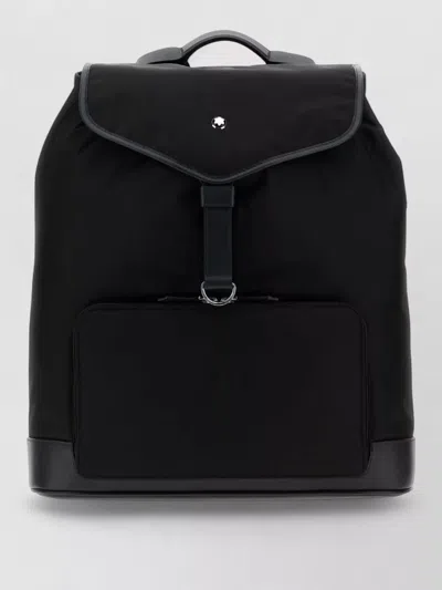 Montblanc Canvas Backpack Adjustable Straps Versatile Use In Black