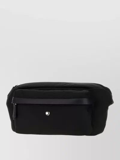 Montblanc Canvas Belt Bag Featuring Front Zip Pocket In Black