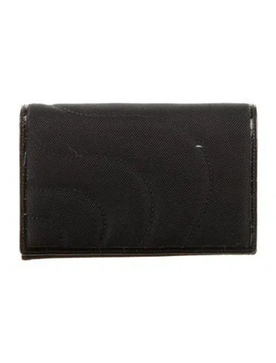 Pre-owned Montblanc Canvas Card Holder In Black