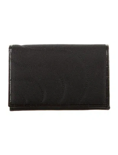Pre-owned Montblanc Canvas Card Holder In Black